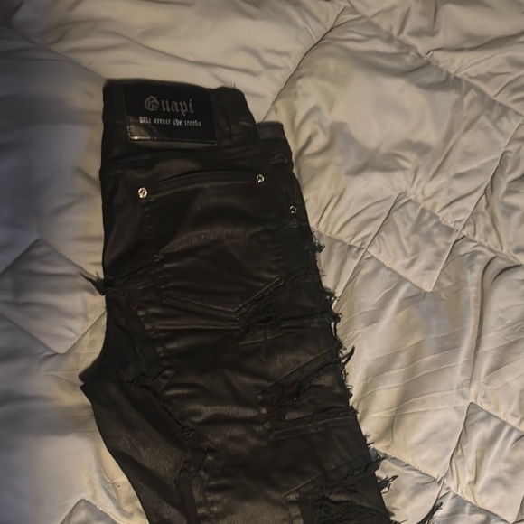 Black Distressed Men's Pants